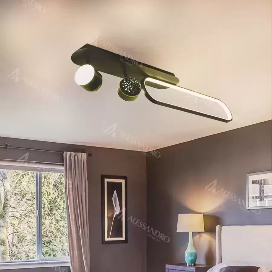Lustra LED MEISSUN 44W, Liniara, lumina Rece/Calda/Neutra, Negru Lustra LED Default Title Alessandro Design