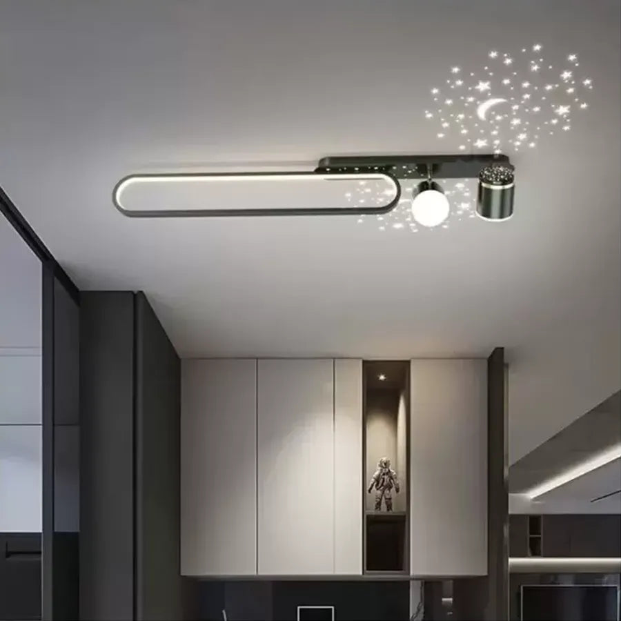 Lustra LED MEISSUN 44W, Liniara, lumina Rece/Calda/Neutra, Negru Lustra LED Default Title Alessandro Design