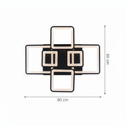 Lustra LED cu telecomanda ELLA 120W, 6 Patrate, lumina Rece/Calda/Neutra, Dimabila, Negru, Metal si Acril Lustre LED cu Telecomanda Default Title Alessandro Design