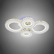 Lustra LED cu telecomanda si cristal MEILI ZAFINA RGB 136W, 4 Cercuri, lumina Rece/Calda/Neutra, Dimabila, Alb Lustre LED Cristal Default Title Alessandro Design