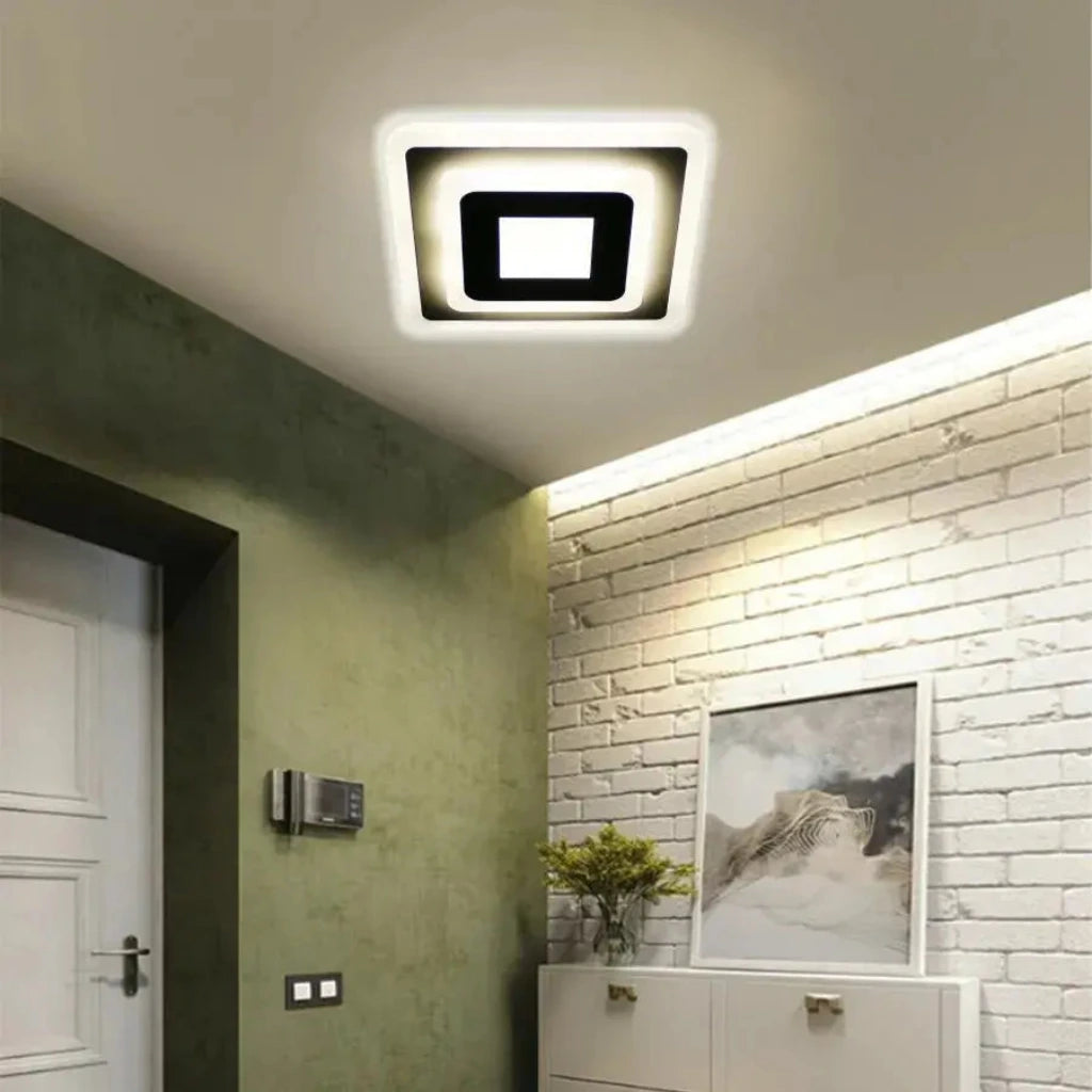 LED luster MORNIKA 14W, priemer 25cm, štvorcový, neutrálne svetlo, biely LED luster Predvolený názov Alessandro Design