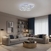 Lustra LED cu telecomanda si cristal NOVA ROTONDA RGB 145W, 6 Cercuri, lumina Rece/Calda/Neutra, Dimabila, Alb Lustre LED Cristal Default Title Alessandro Design
