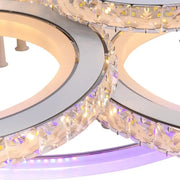 Lustra LED cu telecomanda si cristal NOVA ROTONDA RGB 145W, 6 Cercuri, lumina Rece/Calda/Neutra, Dimabila, Alb Lustre LED Cristal Default Title Alessandro Design