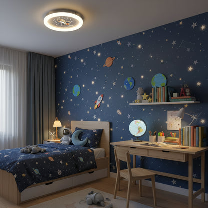 LED luster ROCKET 49W, Priemer 49cm, Studené/Teplé/Neutrálne svetlo, Biela Modrá
