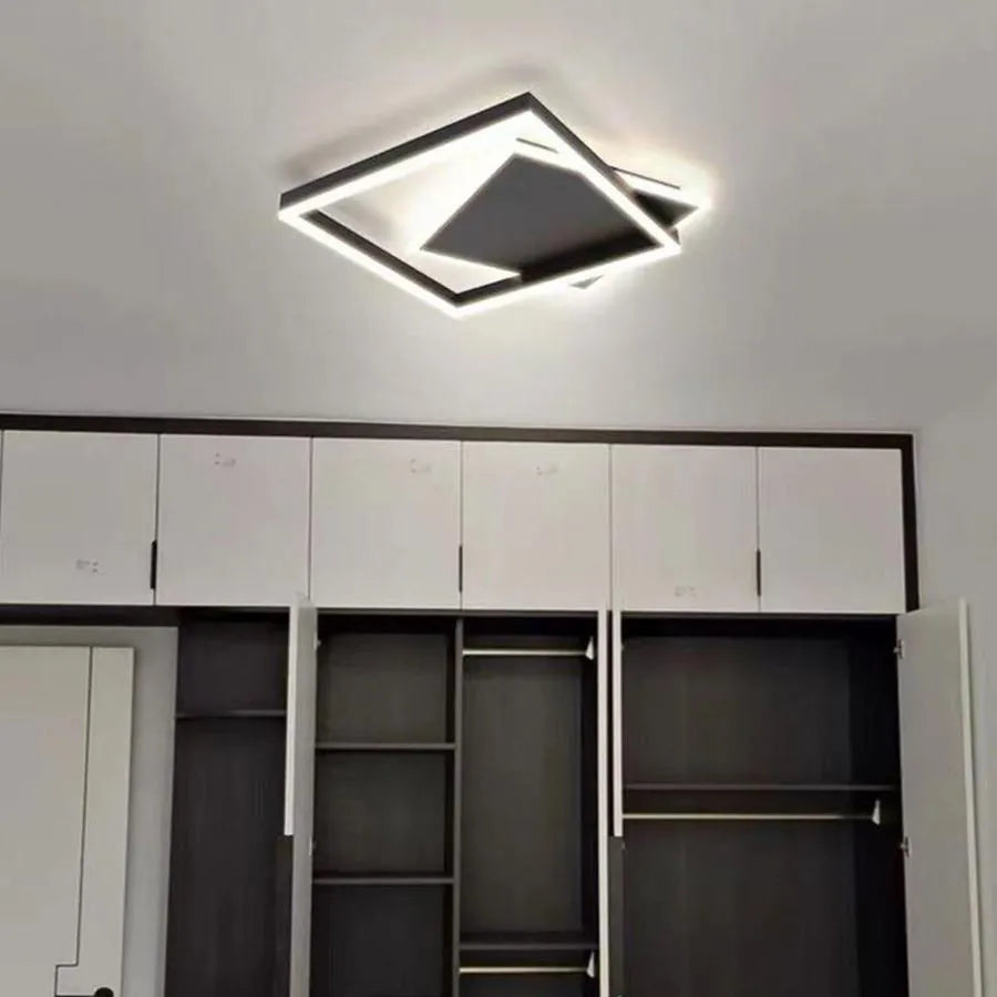 Lustra LED cu telecomanda SCIOSO 104W, lumina Rece/Calda/Neutra, Dimabila, Negru Lustre LED cu Telecomanda Default Title Alessandro Design