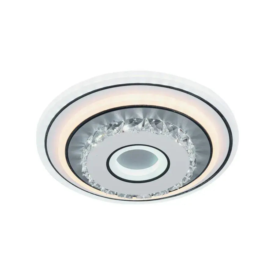 LED krištáľový luster SERILDA 40W, Priemer 20cm, Studené/Teplé/Neutrálne svetlo, Biely