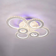 Lustra LED cu telecomanda si cristal MEILI ZAFINA RGB 238W, 6 Cercuri, lumina Rece/Calda/Neutra, Dimabila, Alb Lustre LED Cristal Default Title Alessandro Design