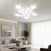 Lustra LED cu telecomanda IPOMOEA 85W, 5 Stele, lumina Rece/Calda/Neutra, Dimabila, Alb Lustre LED cu Telecomanda Default Title Alessandro Design