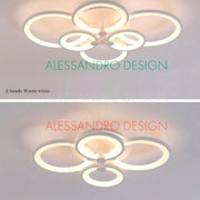 Lustra LED cu telecomanda ALANI 52W, 4 Cercuri, lumina Rece/Calda/Neutra, Dimabila, Alb Lustre LED cu Telecomanda Default Title Alessandro Design