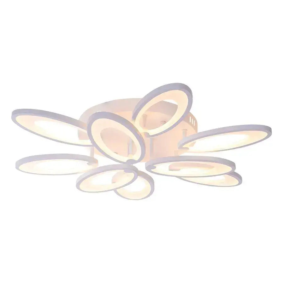 Lustra LED cu telecomanda SUNFLOWER 98W, 9 Elemente, lumina Rece/Calda/Neutra, Dimabila, Alb Lustre LED cu Telecomanda Default Title Alessandro Design