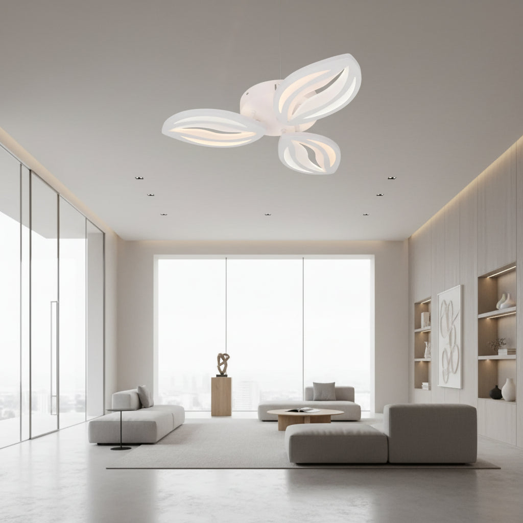 Lustra LED cu telecomanda ORCHID 40W, 3 Petale, lumina Rece/Calda/Neutra, Dimabila, Alb Lustre LED cu Telecomanda Default Title Alessandro Design