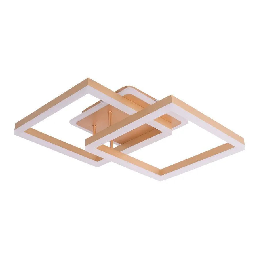 Lustra LED cu telecomanda ARWEN 142W, 2 Patrate, lumina Rece/Calda/Neutra, Dimabila, Auriu Lustre LED cu Telecomanda Default Title Alessandro Design