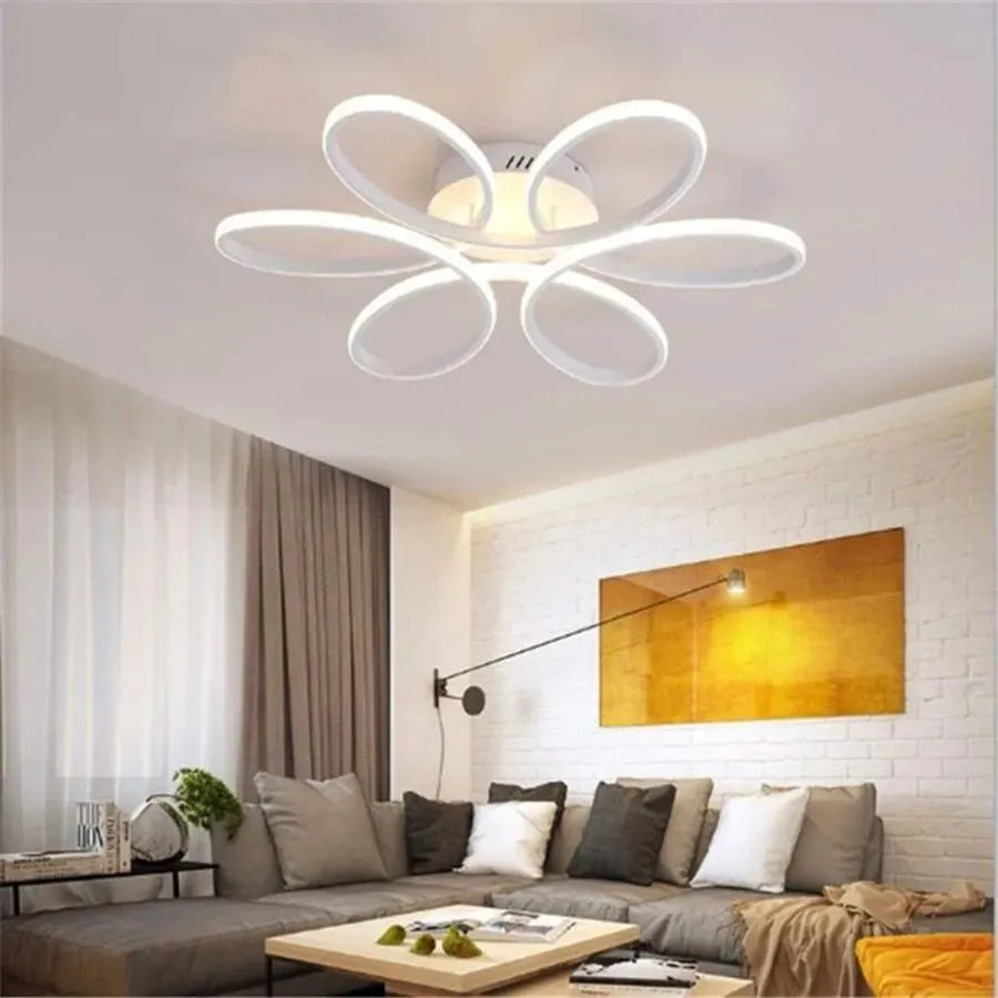 Lustra LED cu telecomanda AYDA 116W, Ondulata, lumina Rece/Calda/Neutra, Dimabila, Alb Lustre LED cu Telecomanda Default Title Alessandro Design