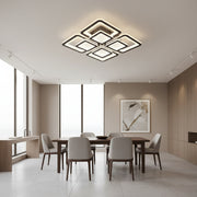 Lustra LED cu telecomanda SUSAN 96W, 4 Patrate, lumina Rece/Calda/Neutra, Dimabila, Negru Lustre LED cu Telecomanda Default Title Alessandro Design