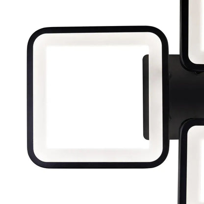 Lustra LED cu telecomanda MUGE 112W, 4 Patrate, lumina Rece/Calda/Neutra, Dimabila, Negru Lustre LED cu Telecomanda Default Title Alessandro Design