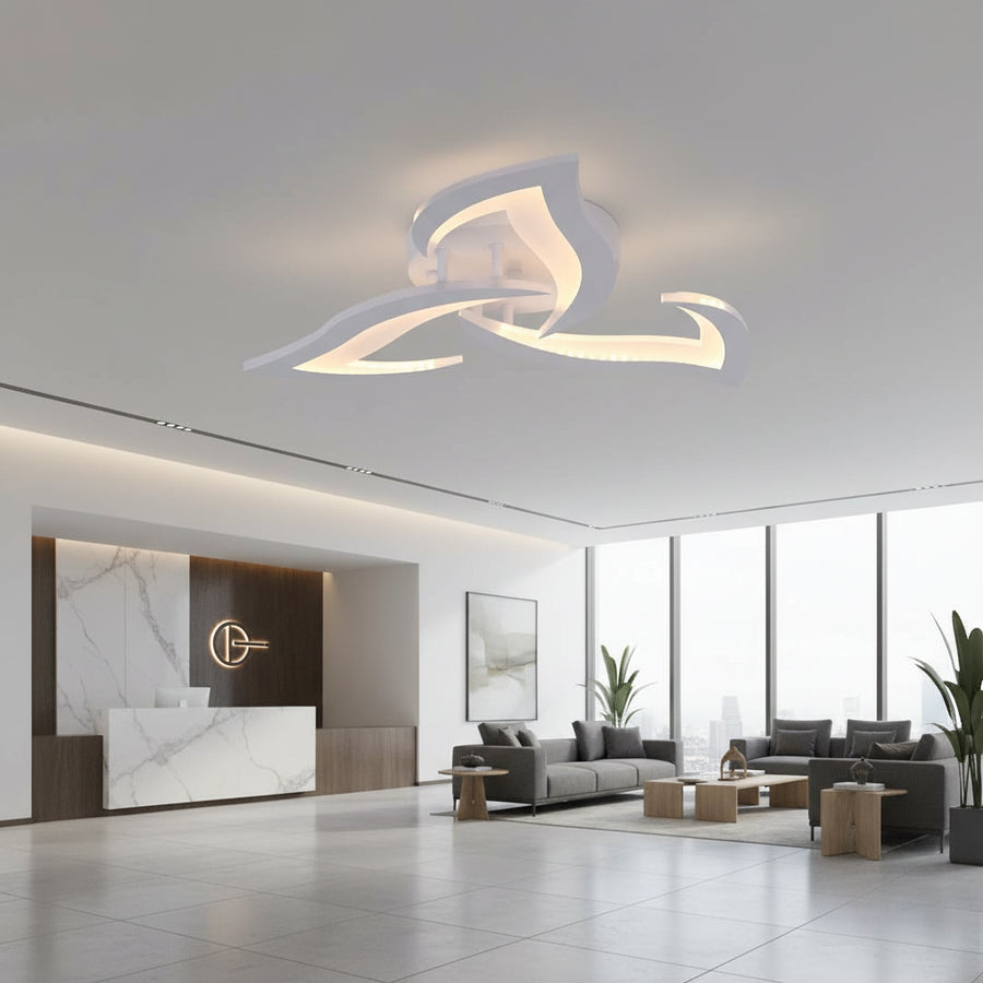 Lustra LED cu telecomanda LOTUS 32W, 3 Petale, lumina Rece/Calda/Neutra, Dimabila, Alb Lustre LED cu Telecomanda Default Title Alessandro Design