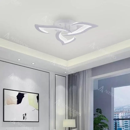 Lustra LED cu telecomanda LOTUS 32W, 3 Petale, lumina Rece/Calda/Neutra, Dimabila, Alb Lustre LED cu Telecomanda Default Title Alessandro Design