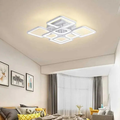 Lustra LED cu telecomanda ZOE 138W, 8 Patrate, lumina Rece/Calda/Neutra, Dimabila, Alb Lustre LED cu Telecomanda Default Title Alessandro Design