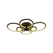 Lustra LED cu telecomanda ALANI 152W, 6 Cercuri, lumina Rece/Calda/Neutra, Dimabila, Negru Lustre LED cu Telecomanda Default Title Alessandro Design