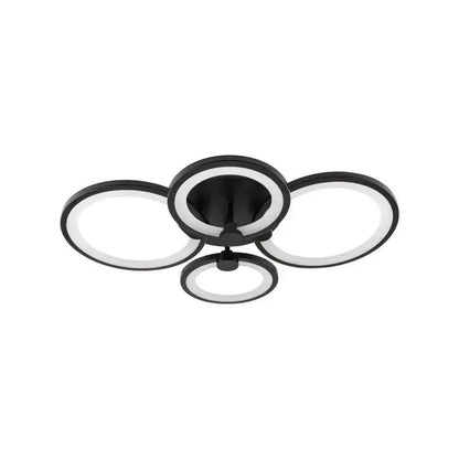 LED luster s diaľkovým ovládaním ALANI 88W, 4 kruhy, studené/teplé/neutrálne svetlo, stmievateľné, čierne LED luster s diaľkovým ovládaním Predvolený názov Alessandro Design