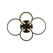 LED luster s diaľkovým ovládaním ALANI 88W, 4 kruhy, studené/teplé/neutrálne svetlo, stmievateľné, čierne LED luster s diaľkovým ovládaním Predvolený názov Alessandro Design