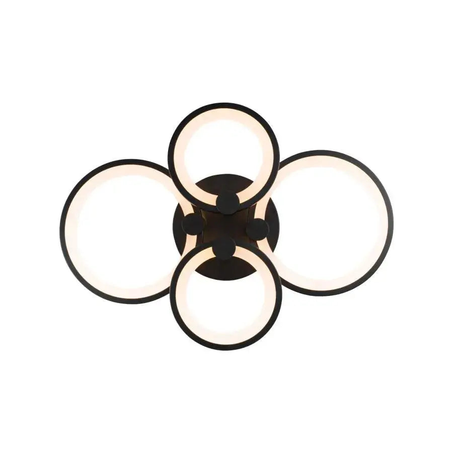LED luster s diaľkovým ovládaním ALANI 88W, 4 kruhy, studené/teplé/neutrálne svetlo, stmievateľné, čierne LED luster s diaľkovým ovládaním Predvolený názov Alessandro Design
