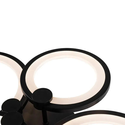 LED luster s diaľkovým ovládaním ALANI 88W, 4 kruhy, studené/teplé/neutrálne svetlo, stmievateľné, čierne LED luster s diaľkovým ovládaním Predvolený názov Alessandro Design