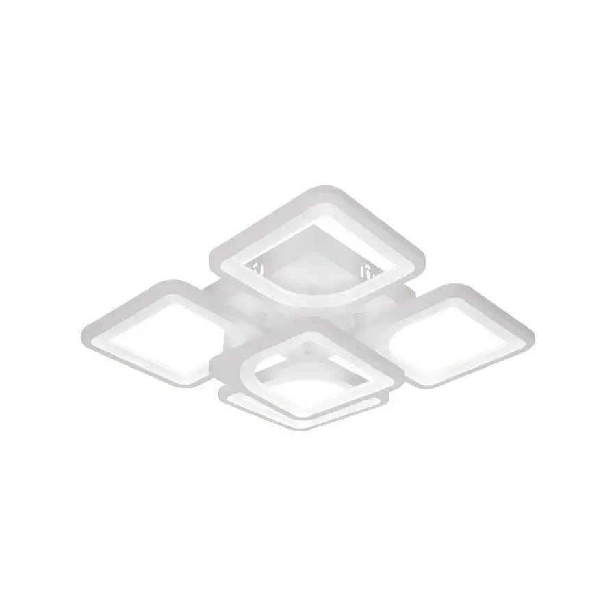 Lustra LED cu telecomanda FELY 80W, 5 Patrate, lumina Rece/Calda/Neutra, Dimabila, Alb Lustre LED cu Telecomanda Default Title Alessandro Design