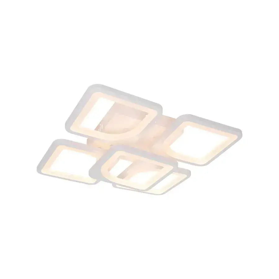 Lustra LED cu telecomanda FELY 80W, 5 Patrate, lumina Rece/Calda/Neutra, Dimabila, Alb Lustre LED cu Telecomanda Default Title Alessandro Design
