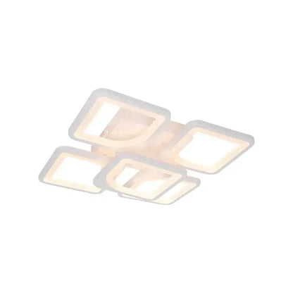 Lustra LED cu telecomanda FELY 80W, 5 Patrate, lumina Rece/Calda/Neutra, Dimabila, Alb Lustre LED cu Telecomanda Default Title Alessandro Design