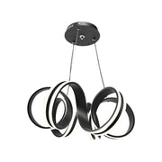 Lustra LED suspendata cu telecomanda INFINITY TWIST 180W, Ondulata, lumina Rece/Calda/Neutra, Dimabila, Negru, Inaltime Reglabila Lustre Moderne Default Title Alessandro Design