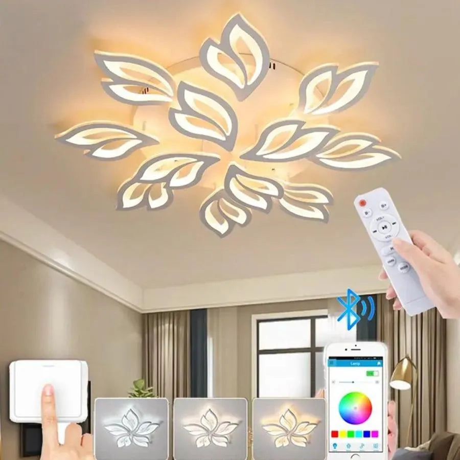 Lustra LED cu telecomanda LILY 147W, 12 Elemente, lumina Rece/Calda/Neutra, Dimabila, Alb Lustre LED cu Telecomanda Default Title Alessandro Design