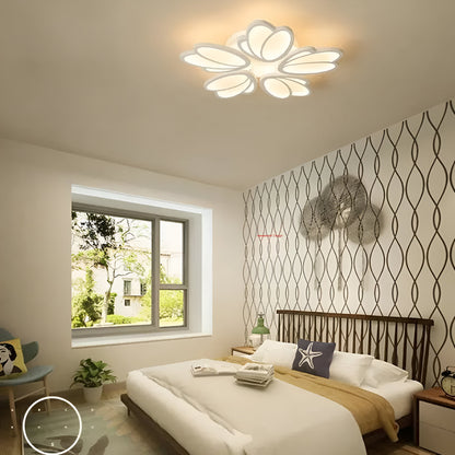 Lustra LED cu telecomanda TULIP 81W, 5 Petale, lumina Rece/Calda/Neutra, Dimabila, Alb Lustre LED cu Telecomanda Default Title Alessandro Design