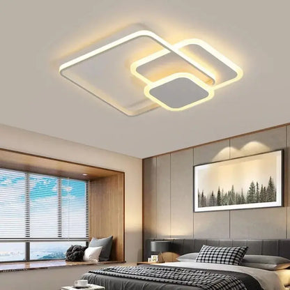 LED luster s diaľkovým ovládaním ANEMONA 75W, 3 štvorce, studené/teplé/neutrálne svetlo, stmievateľné, biely LED luster s diaľkovým ovládaním Predvolený názov Alessandro Design