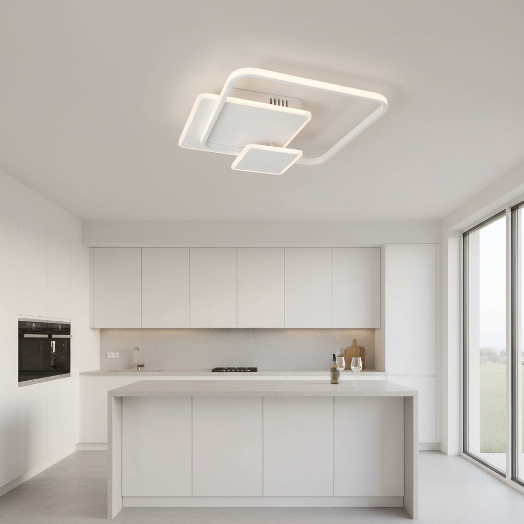 LED luster s diaľkovým ovládaním ANEMONA 75W, 3 štvorce, studené/teplé/neutrálne svetlo, stmievateľné, biely LED luster s diaľkovým ovládaním Predvolený názov Alessandro Design