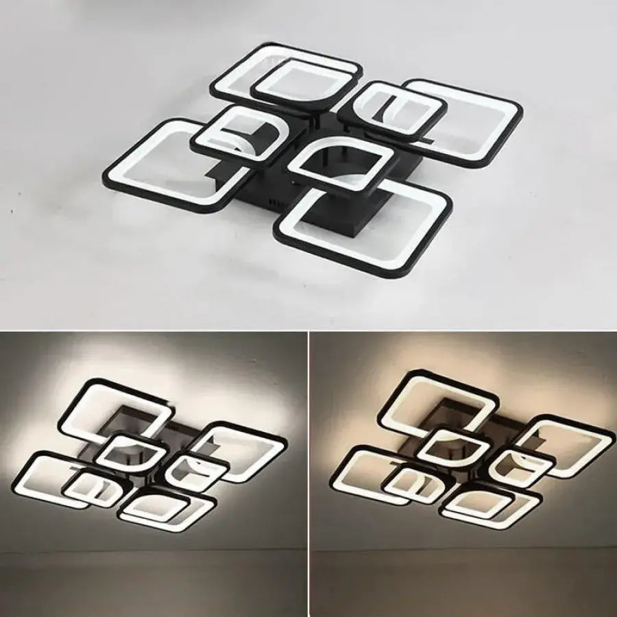 LED luster s diaľkovým ovládaním FELY 192W, 8 štvorcových, studené/teplé/neutrálne svetlo, stmievateľné, biely LED luster s diaľkovým ovládaním Predvolený názov Alessandro Design
