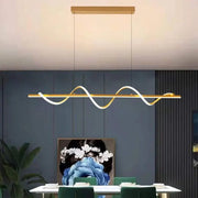 Lustra LED suspendata cu telecomanda AMINIA 80W, Liniara, lumina Rece/Calda/Neutra, Dimabila, Auriu, Inaltime Reglabila Lustre Moderne Default Title Alessandro Design
