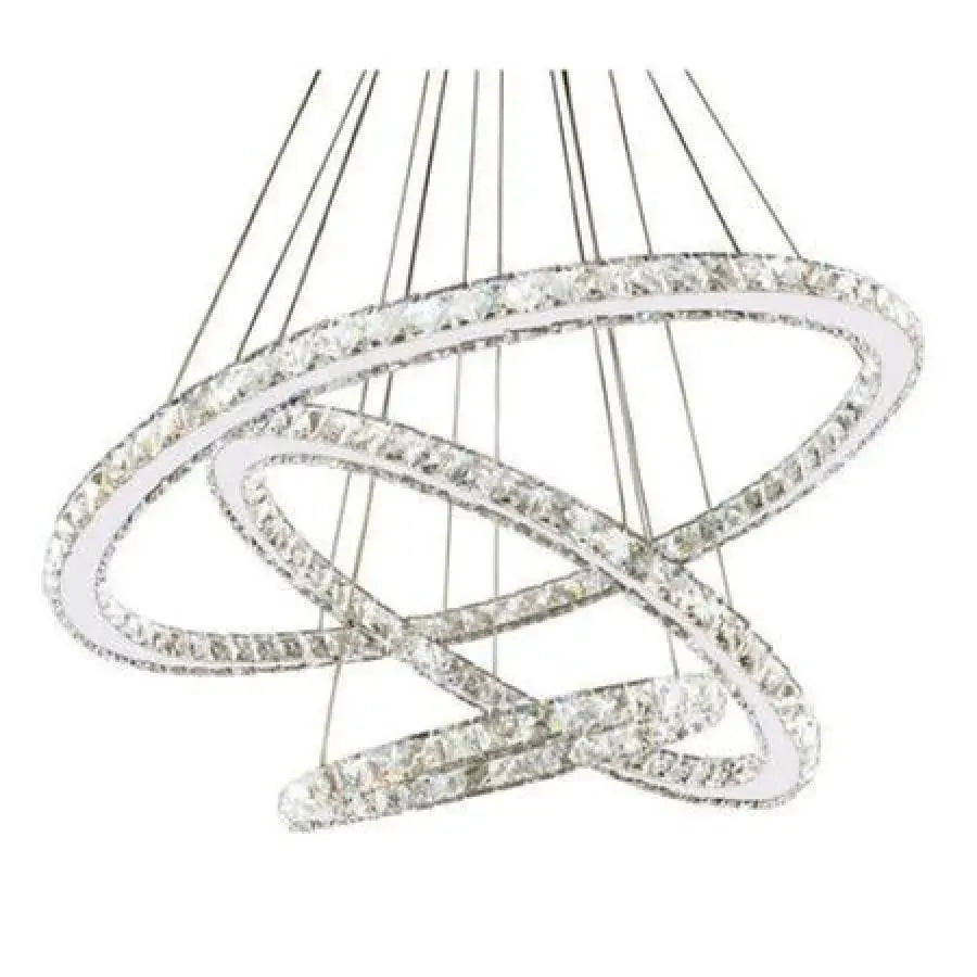 Lustra LED suspendata cu telecomanda si cristal TEATRU 36W, 3 Cercuri, lumina Rece/Calda/Neutra, Dimabila, Crom Lucios, Inaltime Reglabila Lustre LED Cristal Default Title Alessandro Design