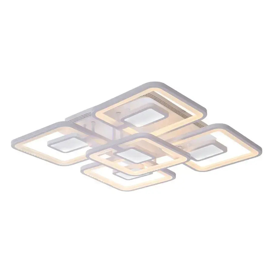 Lustra LED cu telecomanda FELIX 119W, 5 Patrate, lumina Rece/Calda/Neutra, Dimabila, Alb Lustre LED cu Telecomanda Default Title Alessandro Design