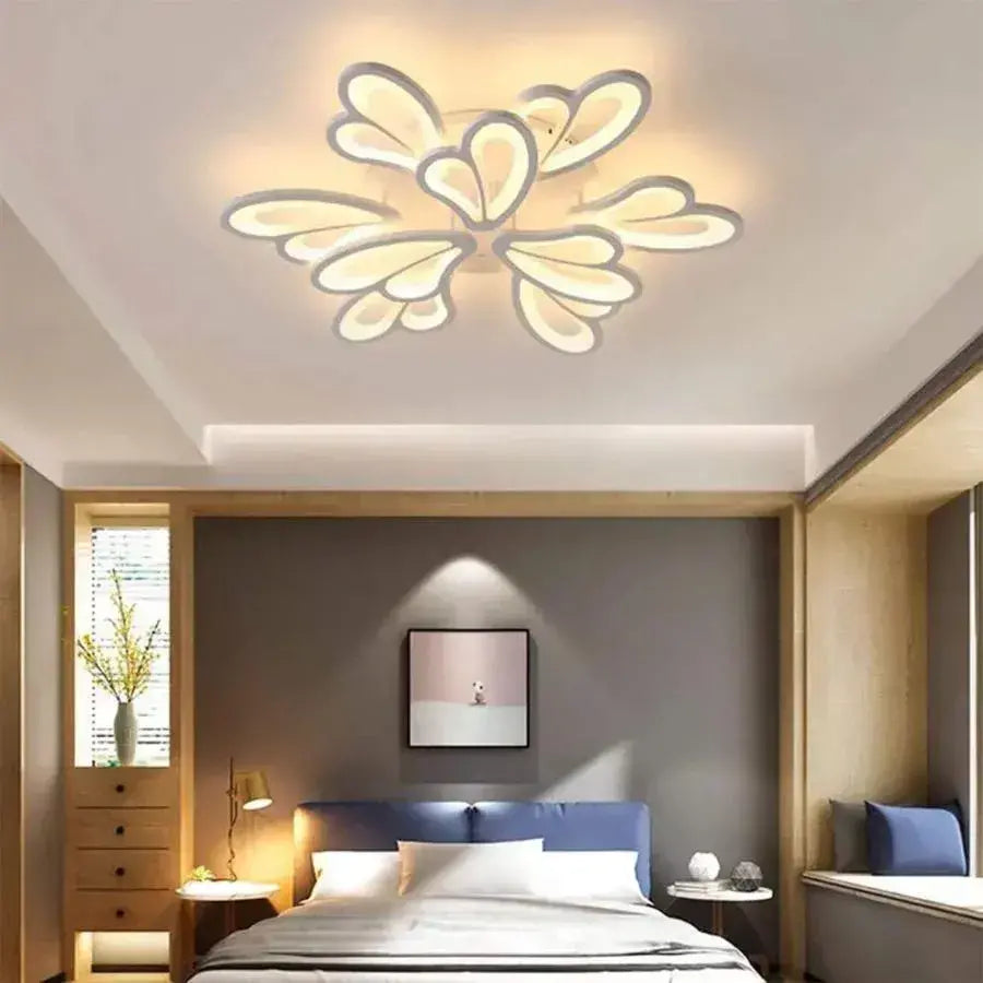 Lustra LED cu telecomanda BLOSSOM 49W, 9 Petale, lumina Rece/Calda/Neutra, Dimabila, Alb Lustre LED cu Telecomanda Default Title Alessandro Design