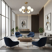 Lustra LC801/6GD, 6x E27, Alb Auriu, Metal Lustre Moderne Default Title Alessandro Design