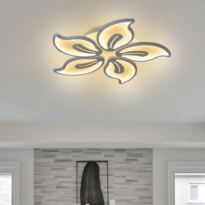 Lustra LED cu telecomanda JASMINE 66W, 5 Petale, lumina Rece/Calda/Neutra, Dimabila, Alb Lustre LED cu Telecomanda Default Title Alessandro Design