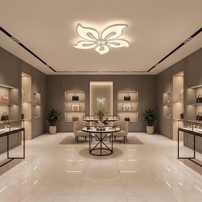 Lustra LED cu telecomanda JASMINE 66W, 5 Petale, lumina Rece/Calda/Neutra, Dimabila, Alb Lustre LED cu Telecomanda Default Title Alessandro Design