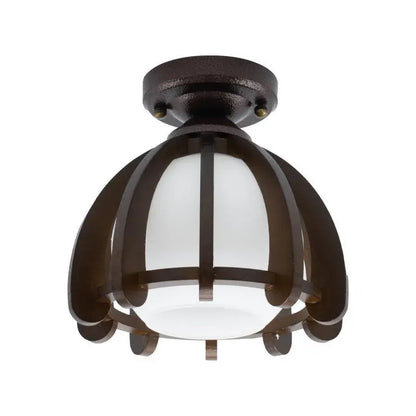 Luster Mina, 1xE27, hnedý s bielou, drevo a sklo Klasické lustre Predvolený názov Alessandro Design