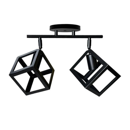Lustra Forma Cub, STRUKTUR Duo, 2xE27, Negru, Metal Lustre Industrial Default Title Alessandro Design