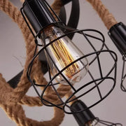 Andy Luster 6x E27 Metal and Brown Rope Vintage Luster Predvolený názov Alessandro Design