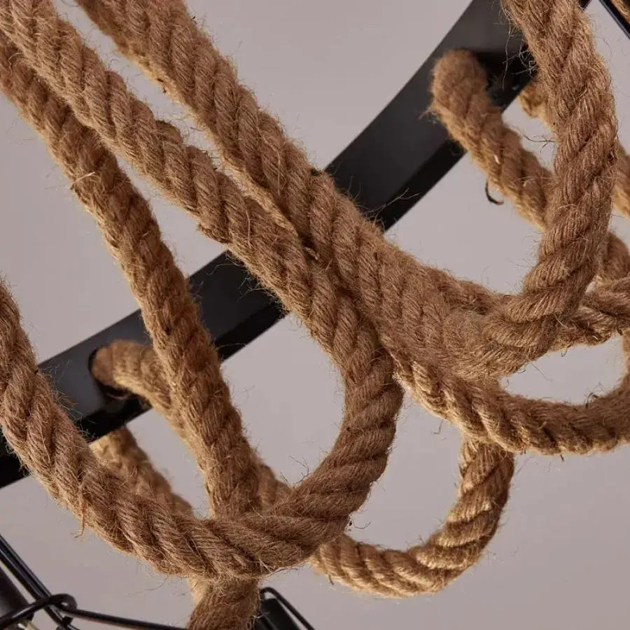 Andy Luster 6x E27 Metal and Brown Rope Vintage Luster Predvolený názov Alessandro Design
