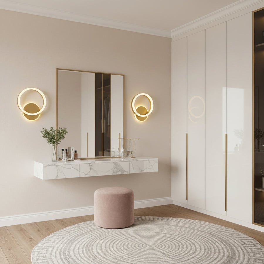 Lustra LED Aplicata cu Telecomanda, Dario, 33W, Lumina Rece/Calda/Neutra, Auriu Lustre LED cu Telecomanda Default Title Alessandro Design