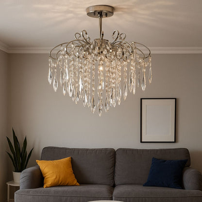 Candelabru Cristal EDINBURGH Eleganza, 5xE27, Diametru 47cm, Crom Lucios Candelabre Clasice Default Title Alessandro Design