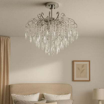 Candelabru Cristal EDINBURGH Eleganza, 5xE27, Diametru 47cm, Crom Lucios Candelabre Clasice Default Title Alessandro Design